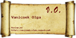 Vanicsek Olga névjegykártya