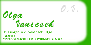 olga vanicsek business card